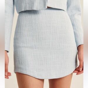 Abercrombie & Fitch Light Blue Tweed Mini Skirt